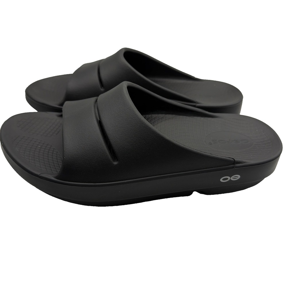 OOFOS OOAHH Nomad Black Sandals Recovery Comfort Size EU 37 US M4 W6 UK M3 W4